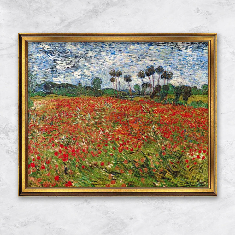 "Field of Poppies, Auvers-sur-Oise" | Vincent van Gogh goldener Rahmen