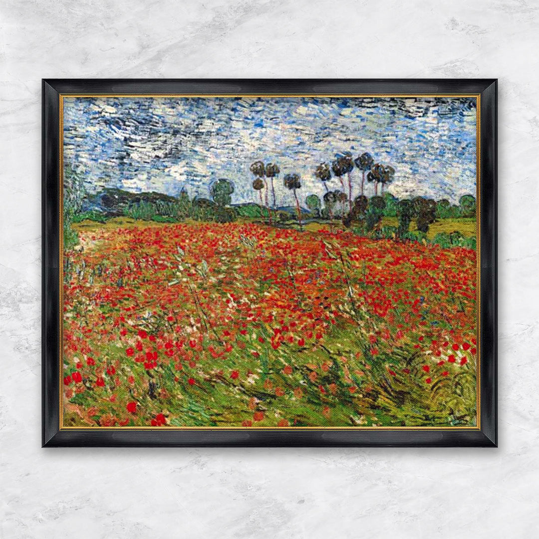 "Field of Poppies, Auvers-sur-Oise" | Vincent van Gogh schwarzer Rahmen