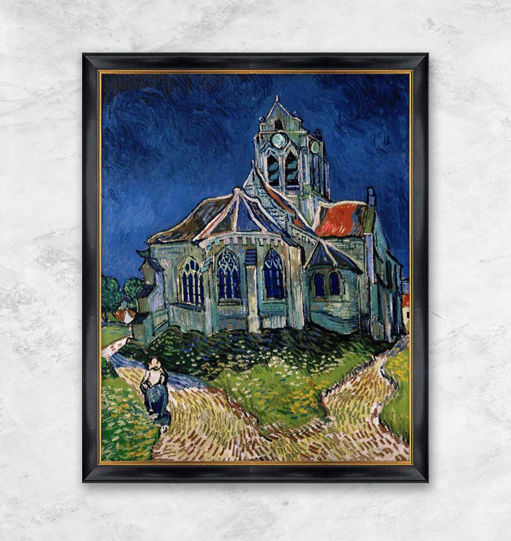 "Kirche von Auvers" | Vincent van Gogh schwarzer Rahmen
