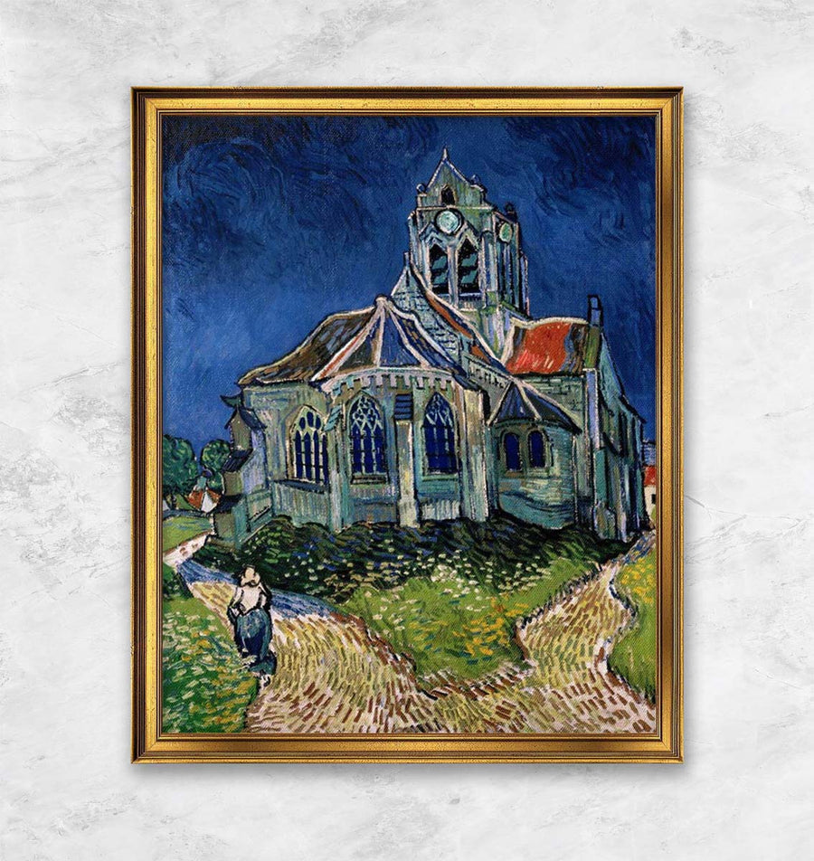 "Kirche von Auvers" | Vincent van Gogh silberner Rahmen