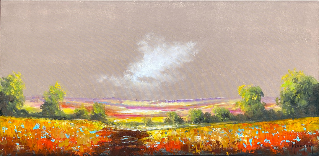 "Landschaft nach Sonnenuntergang" | D. Dumont