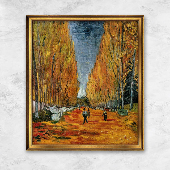 "Les Alyscamps, Allee in Arles" | Vincent van Gogh goldener Rahmen