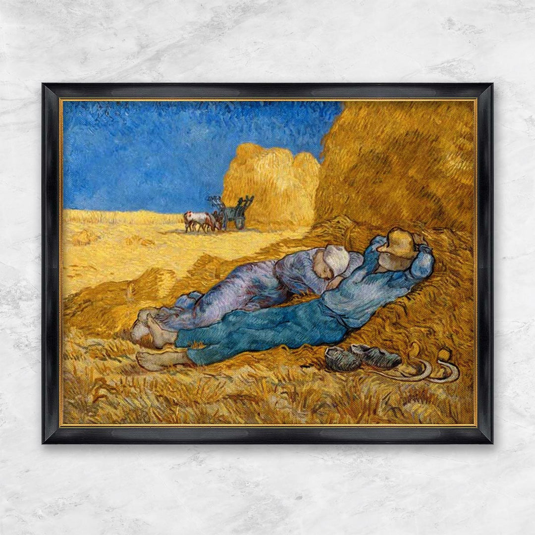 "Mittagsrast" | Vincent van Gogh schwarzer Rahmen