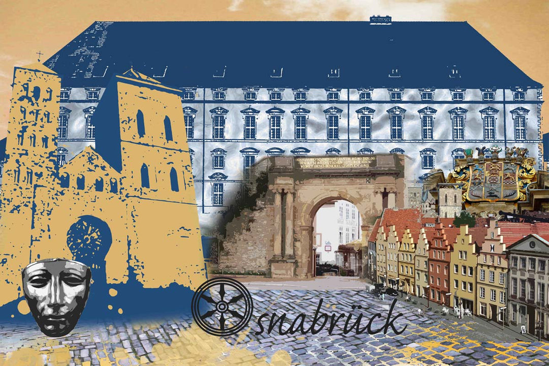 Osnabrück Collage OSB-45 | Giclee auf Holzkeilrahmen