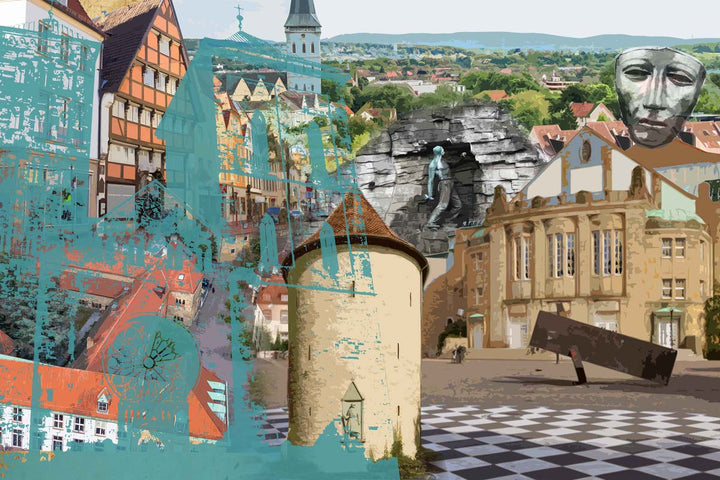 Osnabrück Collage OSB-6 | Giclee auf Holzkeilrahmen