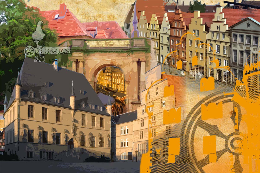 Osnabrück Collage OSB-8 | Giclee auf Holzkeilrahmen