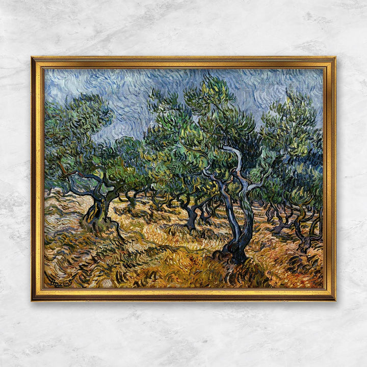 "Olivenhain" | Vincent van Gogh goldener Rahmen