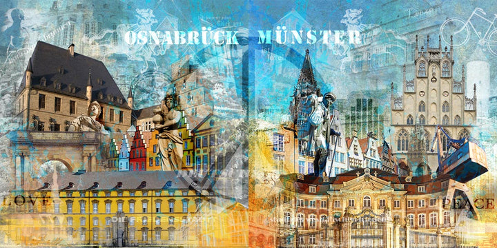 Osnabrück und Münster-Friedensbild Collage 2023