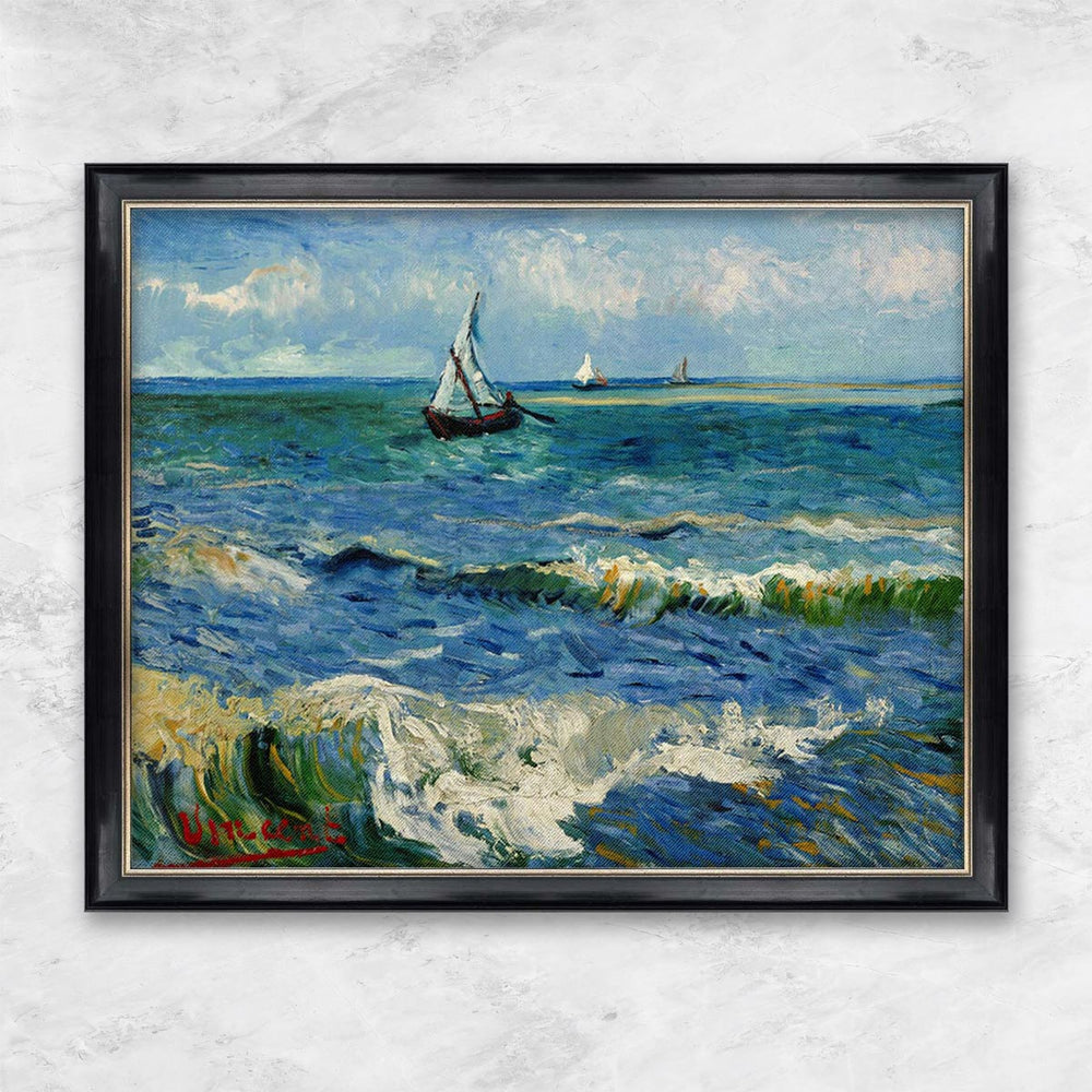 "Sea at St.Maries /Ptg." | Vincent van Gogh schwarzer Rahmen