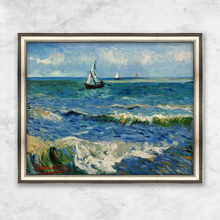 "Sea at St.Maries /Ptg." | Vincent van Gogh silberner Rahmen