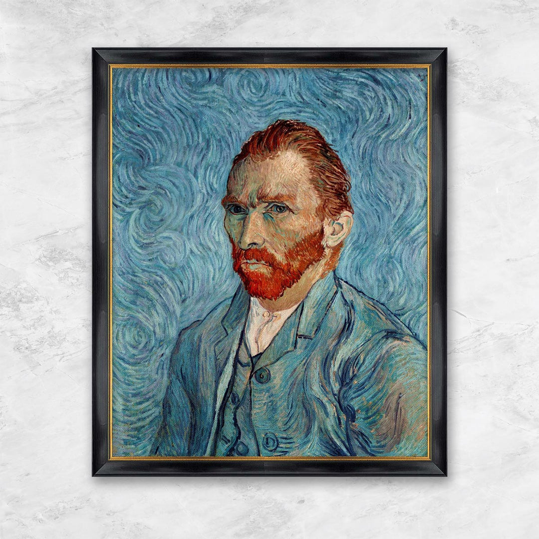 "Selbstbildnis" | Vincent van Gogh schwarzer Rahmen