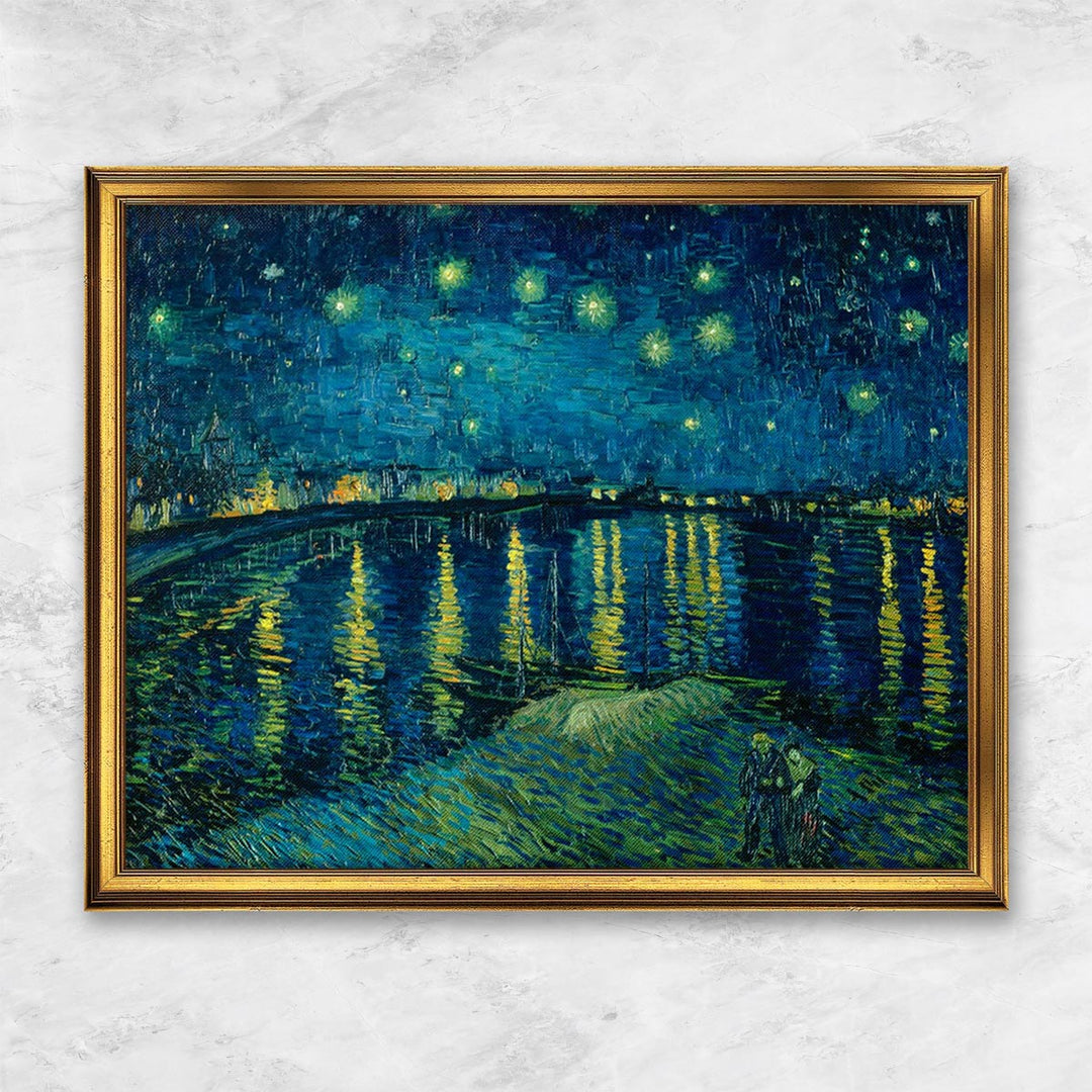 "Sternennacht über der Rhone" | Vincent van Gogh goldener Rahmen