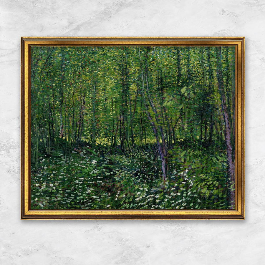"Woods and Undergrowth" | Vincent van Gogh goldener Rahmen
