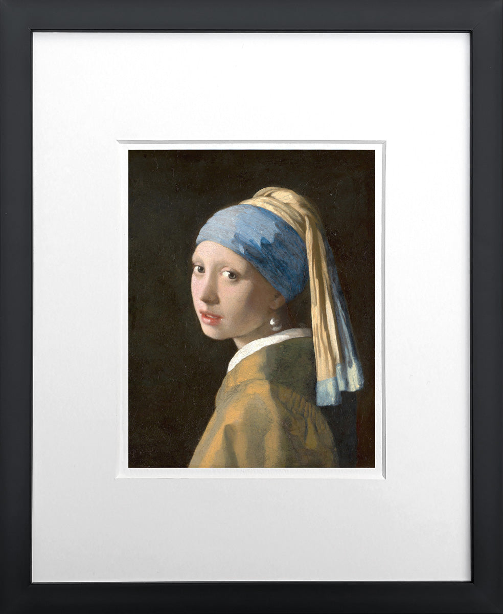 Das Mädchen mit der Perle - Johannes Vermeer | Meisterstücke Miniprint gerahmt