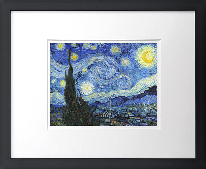 Die Sternennacht - Vincent van Gogh | Meisterstücke Miniprint gerahmt
