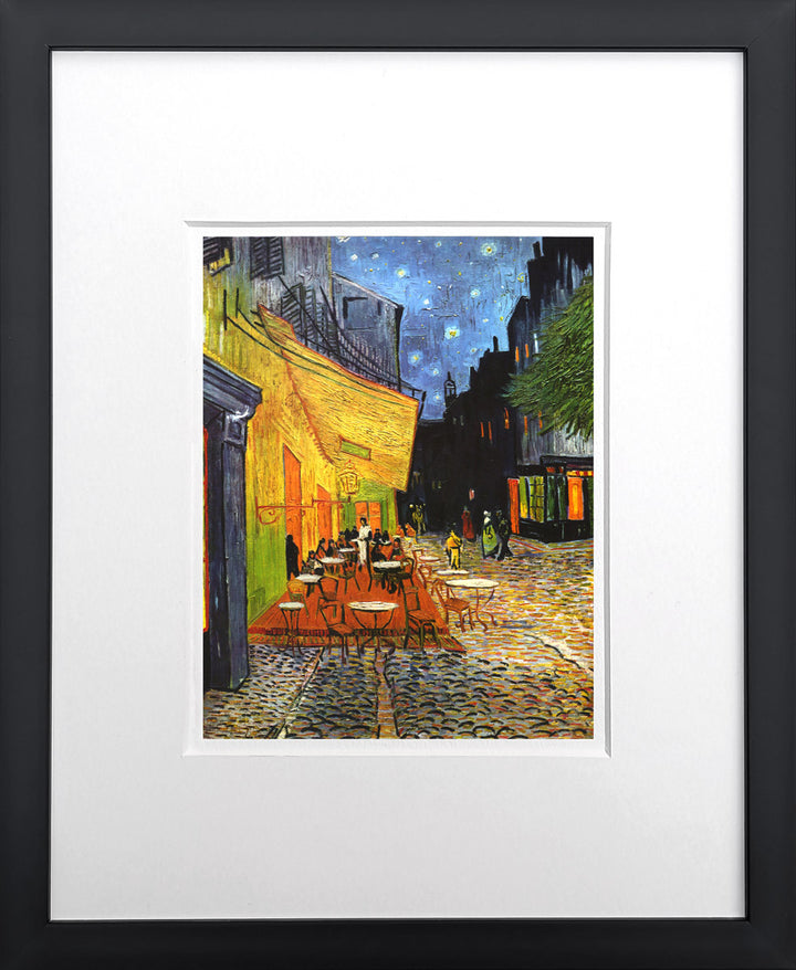 Caféterrasse bei Nacht (1888) Vincent van Gogh | Meisterstücke Miniprint gerahmt