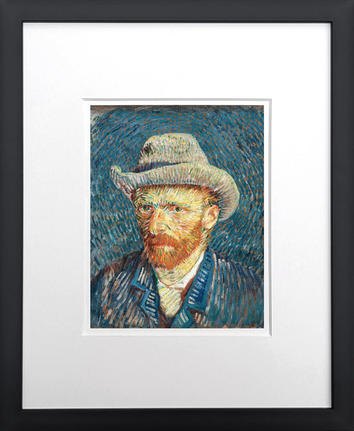 Selbstbildnis mit grauem Filzhut - Vincent van Gogh | Meisterstücke Miniprint gerahmt