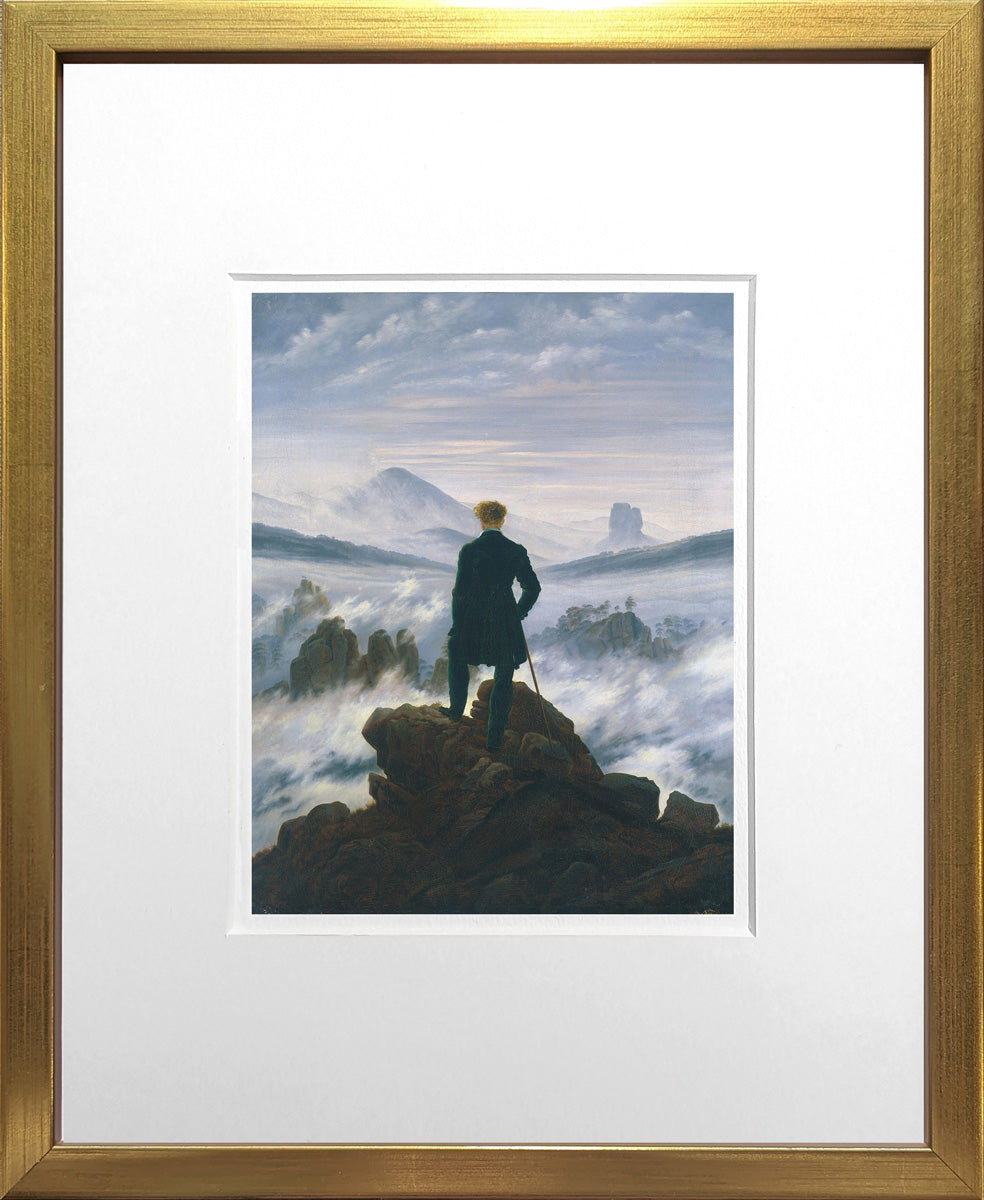 Der Wanderer über dem Nebelmeer - Caspar David Friedrich | Meisterstücke Miniprint gerahmt
