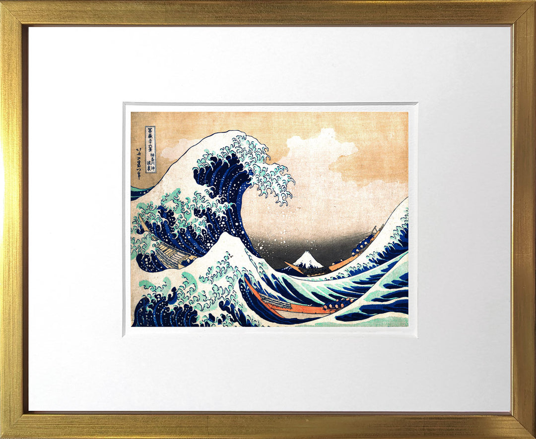 Die große Welle vor Kanagawa - Katsushika Hokusai | Meisterstücke Miniprint gerahmt