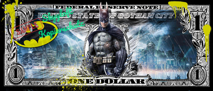 Skyyloft GOTHAM CITY BATMAN DOLLAR – gerahmt