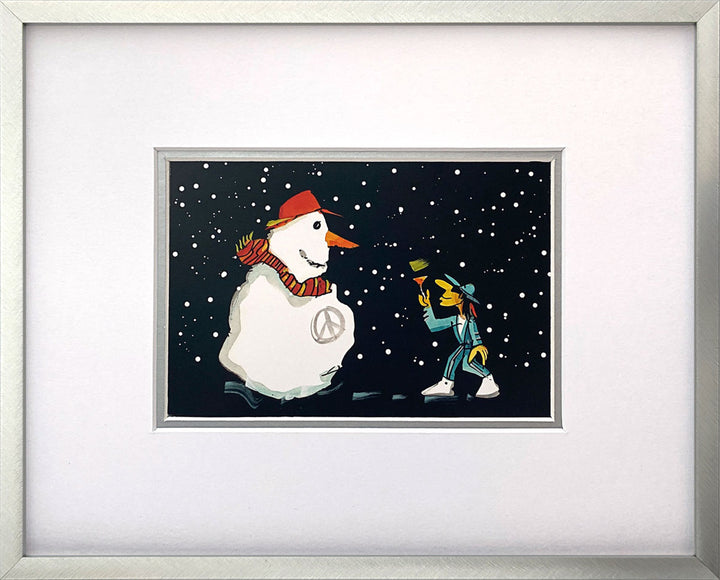 "Die Nachtigall und der Schneemän" | Udo Lindenberg Miniprint mit Rahmen