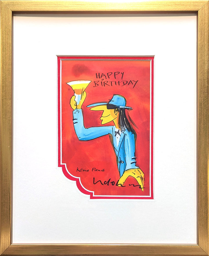 "Happy Birthday" Rote Edition | Udo Lindenberg Miniprint mit Rahmen
