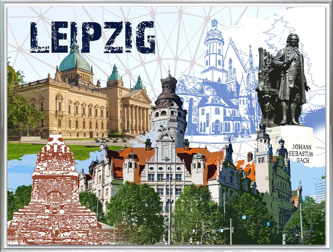 Leipzig Collage No.3 | Giclee auf Holzkeilrahmen