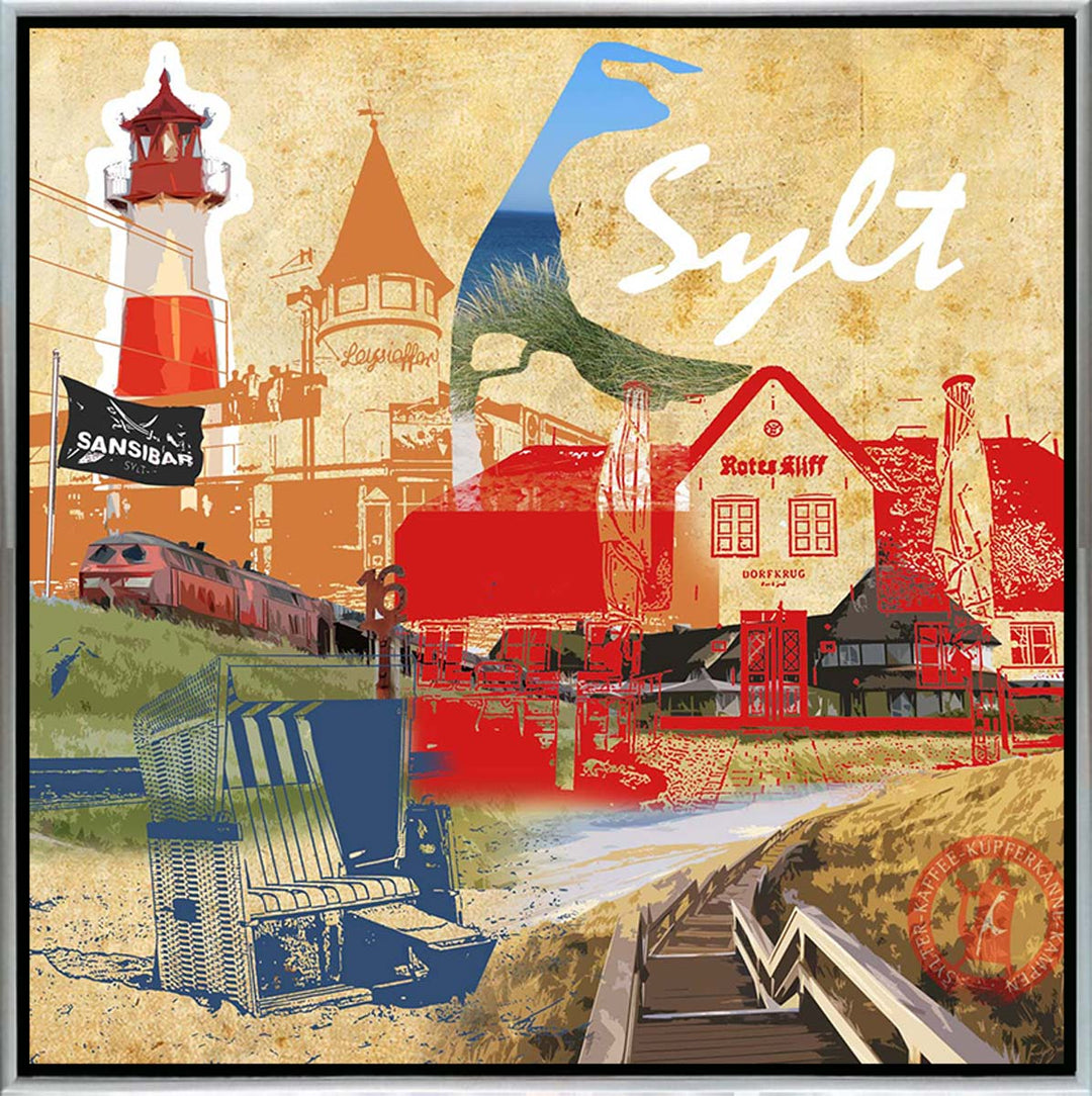 Sylt Collage No.3 | Giclee auf Holzkeilrahmen