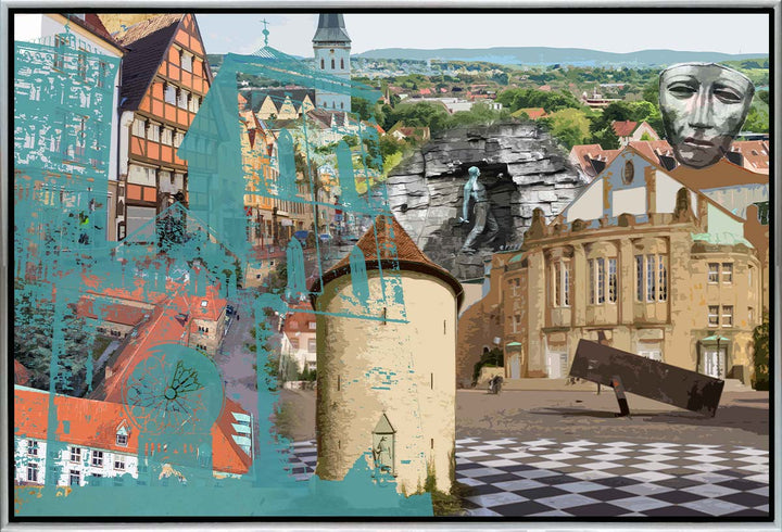 Osnabrück Collage OSB-6 | Giclee auf Holzkeilrahmen