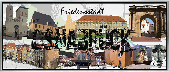 Osnabrück Collage Friedensstadt No. 2 | Giclee auf Holzkeilrahmen