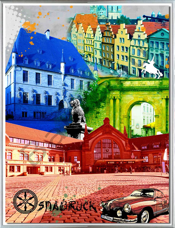 Osnabrück Collage OSB-29 | Giclee auf Holzkeilrahmen