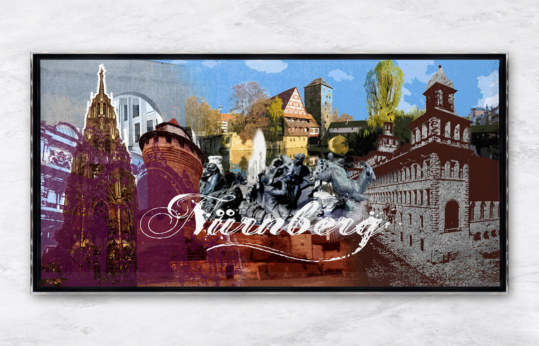 Nürnberg Collage | Giclee auf Holzkeilrahmen