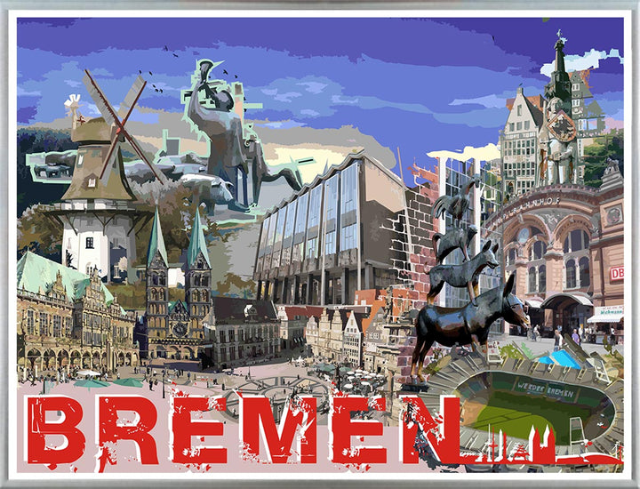Bremen Collage No.2 | Giclee auf Holzkeilrahmen