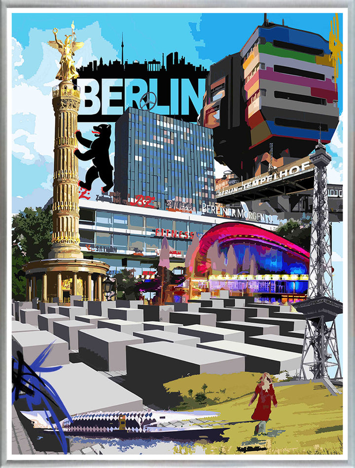 Berlin Collage No. 2 | Giclee auf Holzkeilrahmen