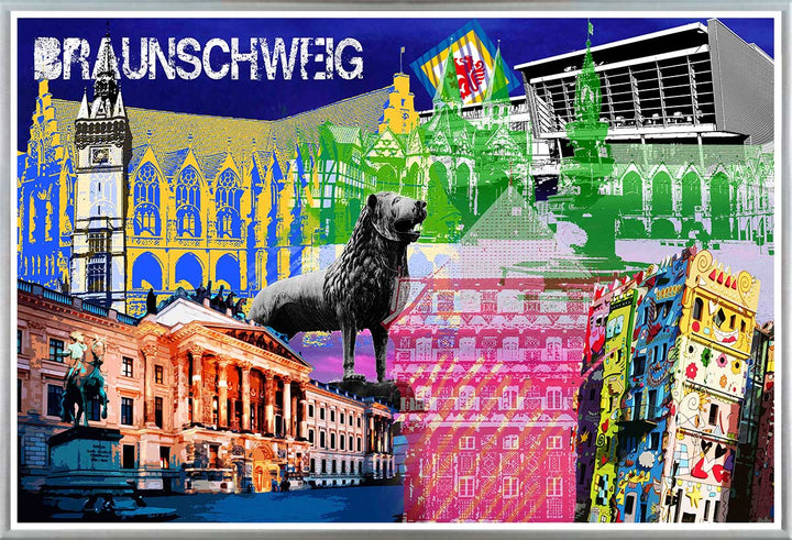 Braunschweig Collage No.1 | Giclee auf Holzkeilrahmen