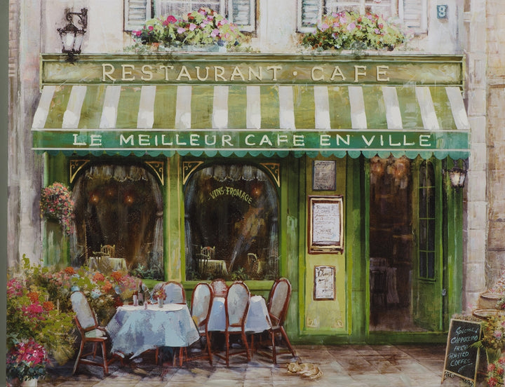 Französisches Café in grün