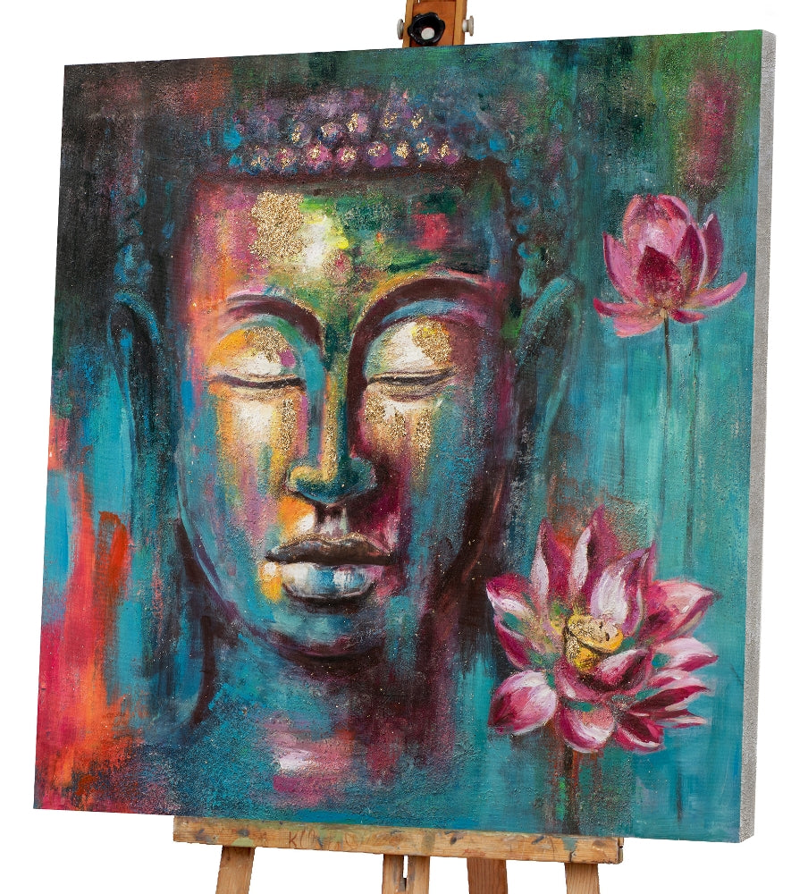 Bunter Buddha mit Lotus