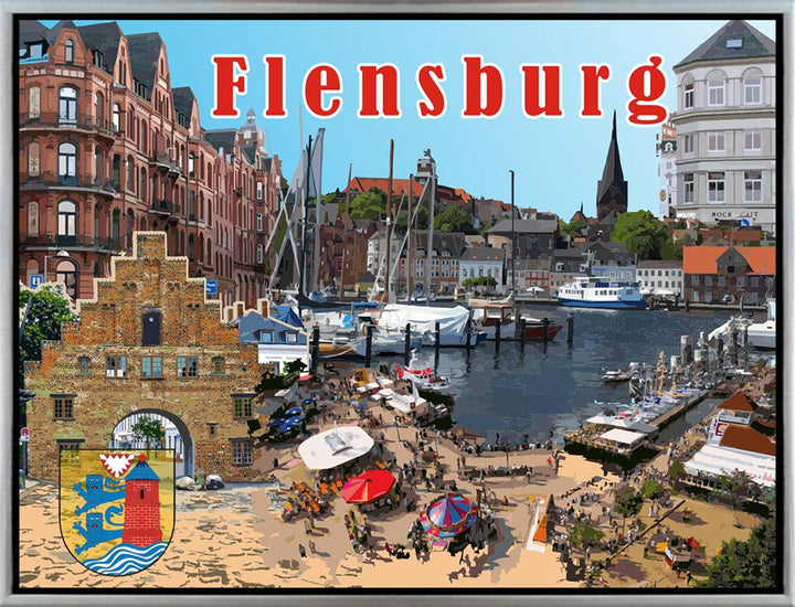 Flensburg Collage | Giclee auf Holzkeilrahmen