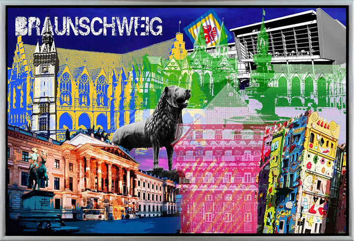 Braunschweig Collage No.1 | Giclee auf Holzkeilrahmen