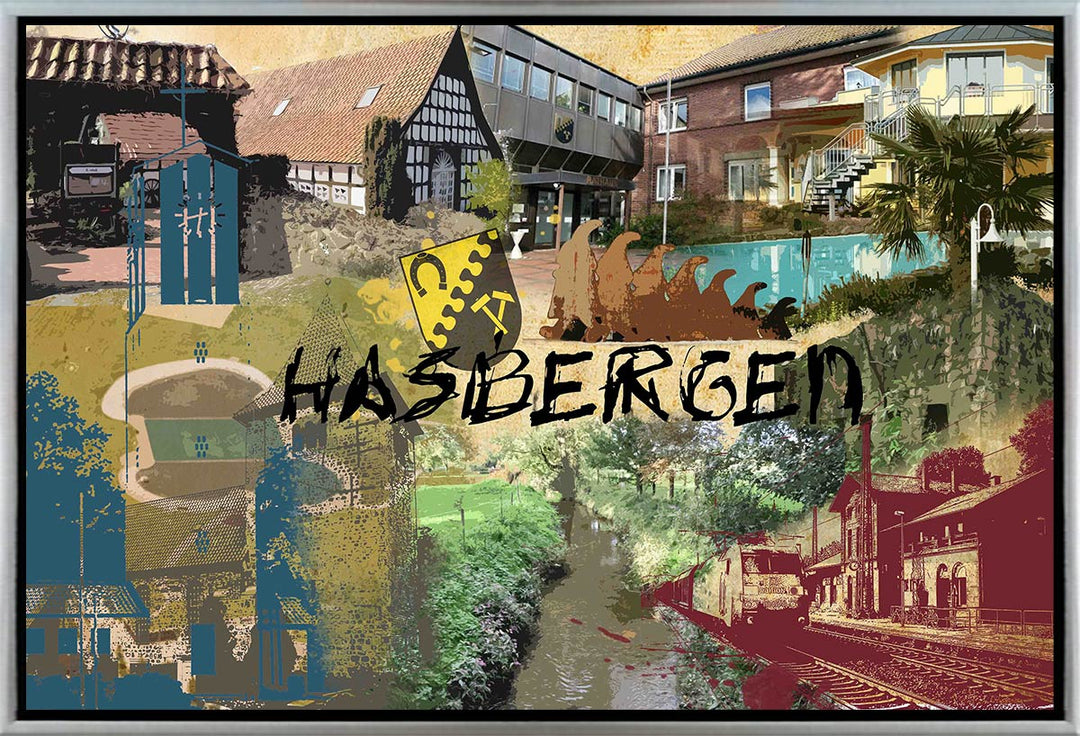 Hasbergen Collage | Giclee auf Holzkeilrahmen