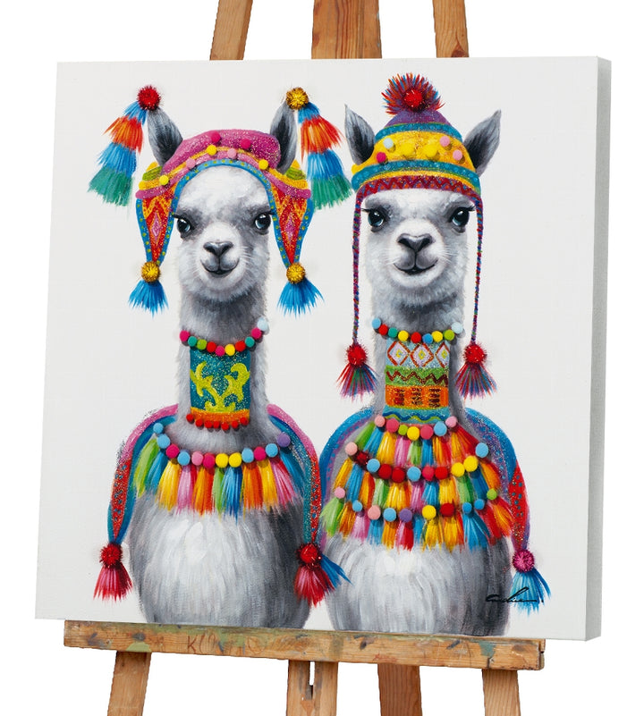 2 Lamas im Inka Stil
