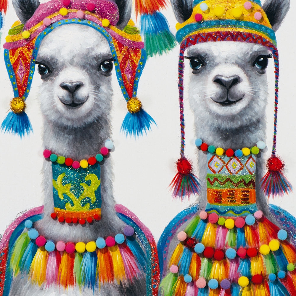 2 Lamas im Inka Stil