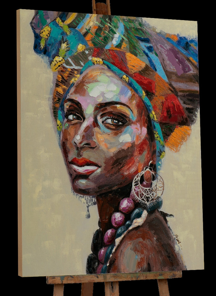 Frau mit afrikanischem Tuch