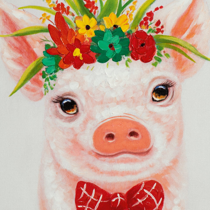 Schweinchen mit Blumenkrone