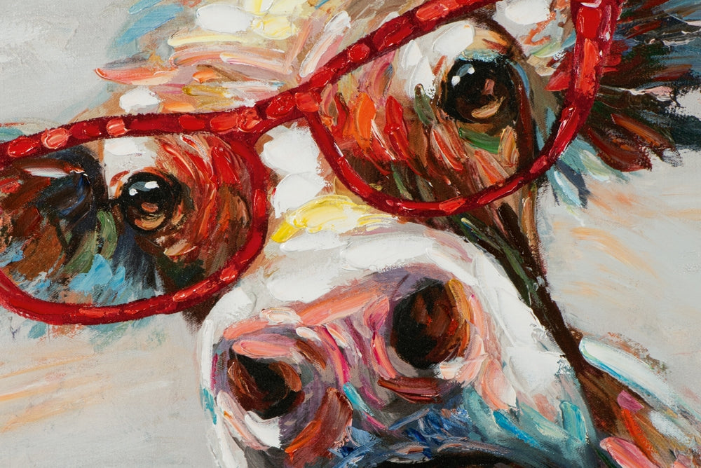 Bunte Kuh mit Brille