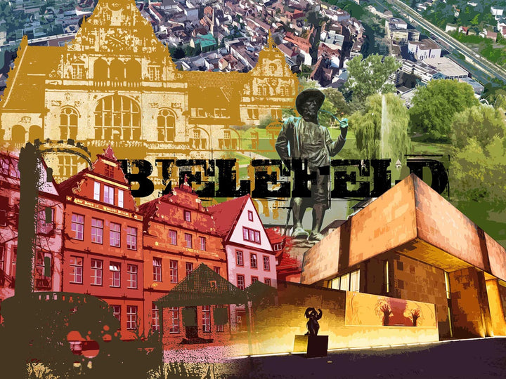 Bielefeld Collage No. 2 | Giclee auf Holzkeilrahmen
