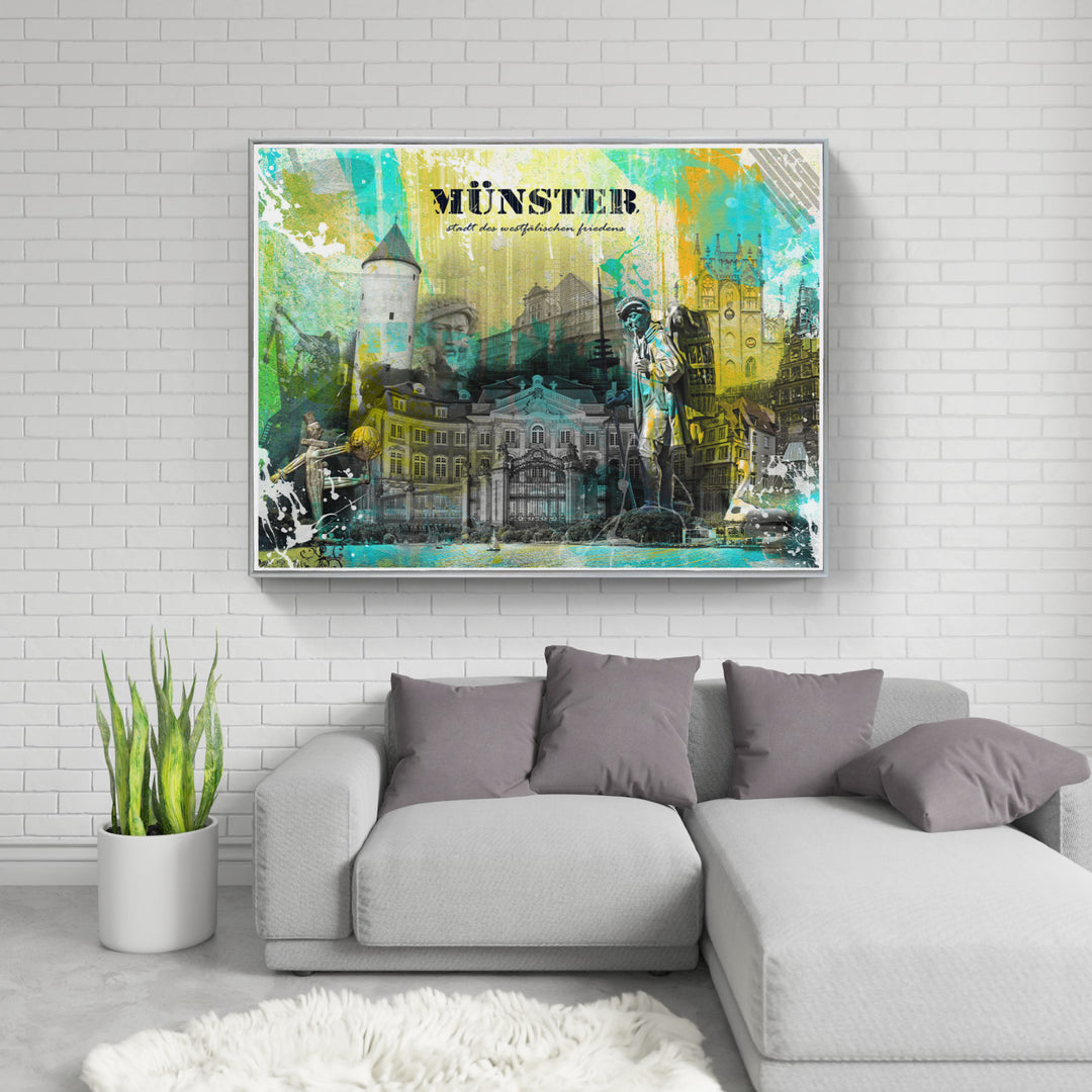 Erbdrostenhof Münster Collage | Giclee auf Holzkeilrahmen