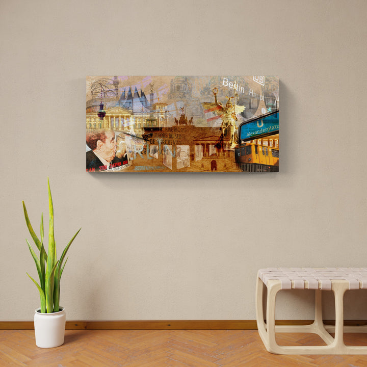 Memory of Berlin Collage | Giclee auf Holzkeilrahmen