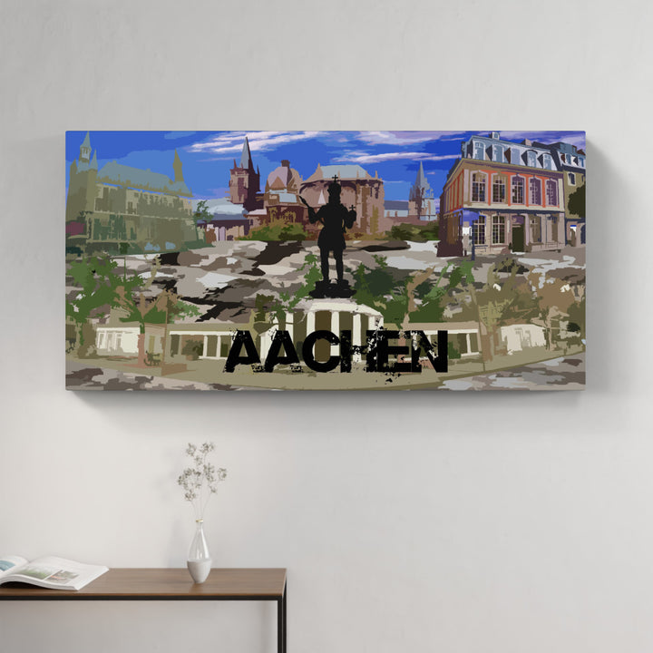 Aachen Collage | Giclee auf Holzkeilrahmen