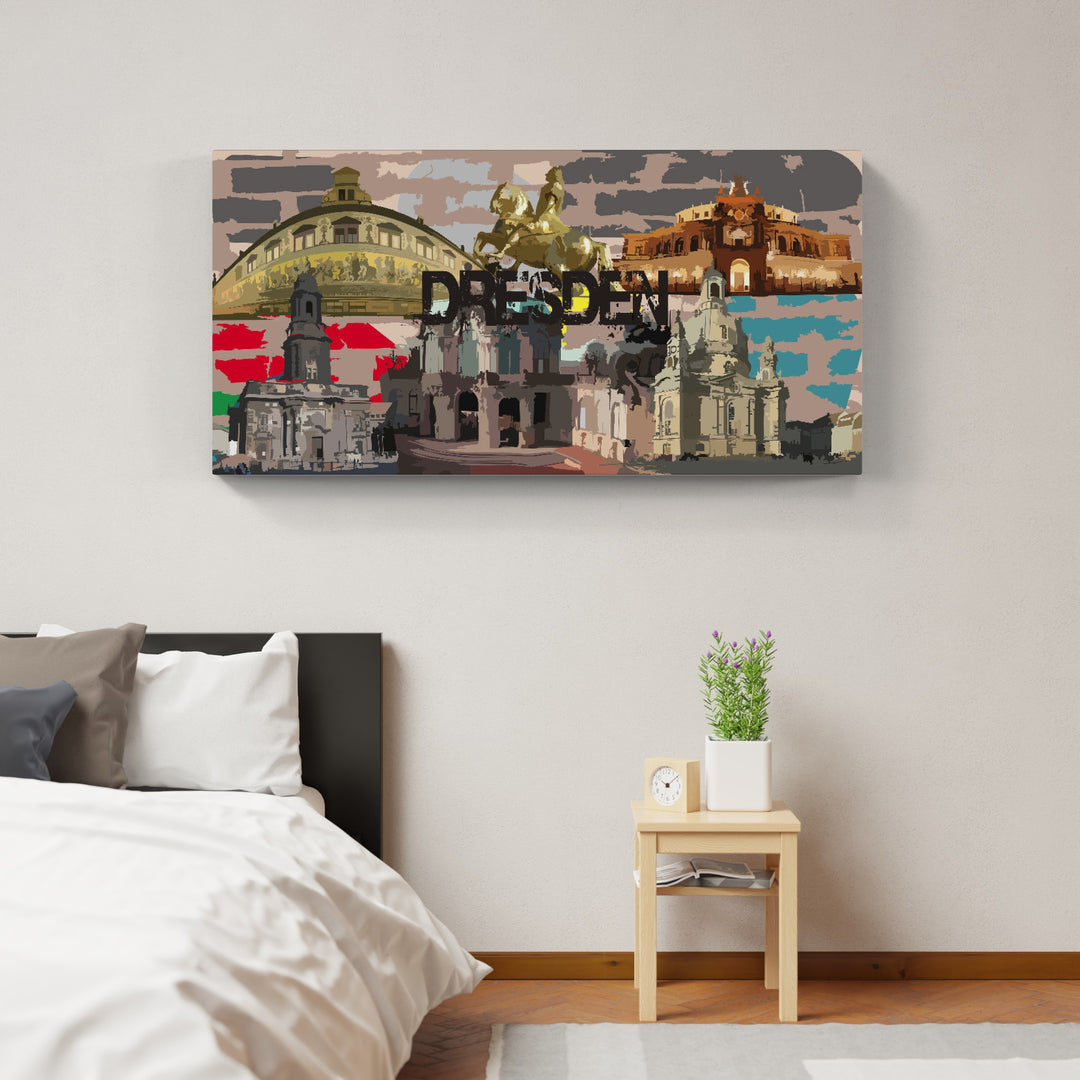 Dresden Collage No. 1 | Giclee auf Holzkeilrahmen